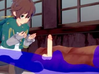 Konosuba yaoi - kazuma muie cu sperma în lui gură - japonez asiatic manga animat joc Adult clamă homosexual