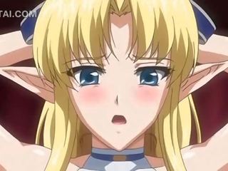 I shkëlqyer bjonde anime fairy kuçkë shembur e pacensuruar