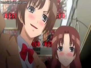 Onschuldig brunette anime schoffel zuigt phallus part4