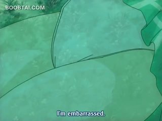 Seksuelt aroused anime naken fyr knulling en attractive ghost utendørs