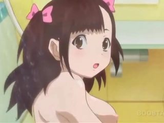 Bathroom anime adult film with innocent teen naked femme fatale