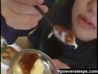 Japanese girl sperm dessert