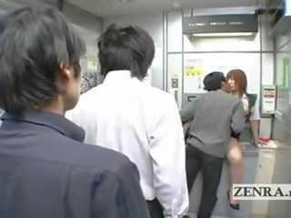 Bizarro japonesa postar escritório ofertas mamalhuda oral sexo filme clipe caixa eletrônico